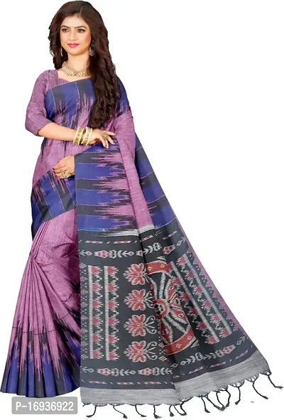 Madhubani printed saree with blouse-thumb0