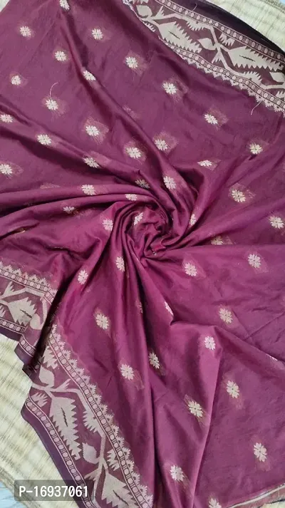 Pure cotton Karat Jamdani style saree with blouse peice