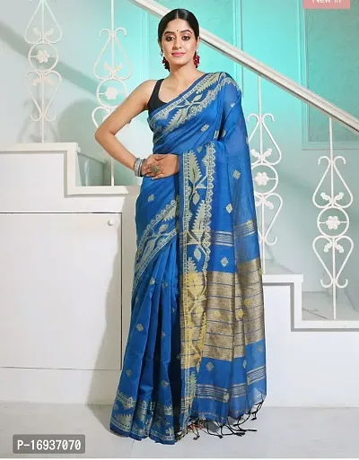 Pure cotton Karat Jamdani style saree with blouse peice