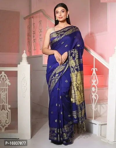 Pure cotton Karat Jamdani style saree with blouse peice