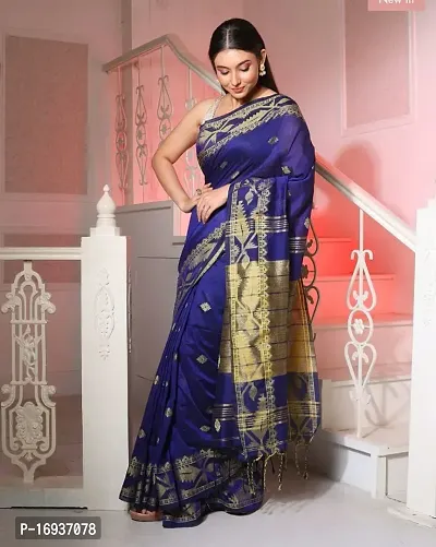 Pure cotton Karat Jamdani style saree with blouse peice