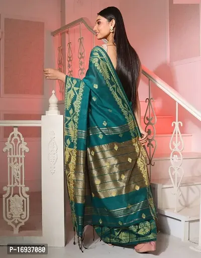 Pure cotton Karat Jamdani style saree with blouse peice