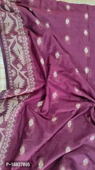 Pure cotton Karat Jamdani style saree with blouse peice