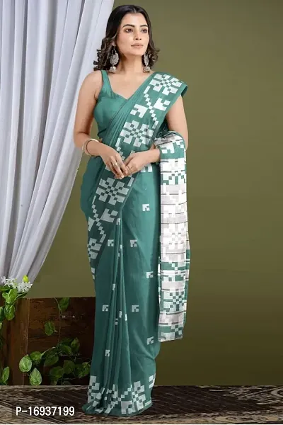Handloom Cotton saree with blouse peice-thumb0