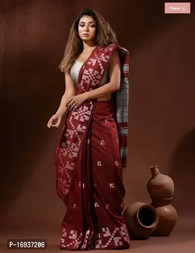 Handloom Cotton saree with blouse peice