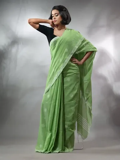 Handloom Cotton Designer Sarees with Blouse Piece