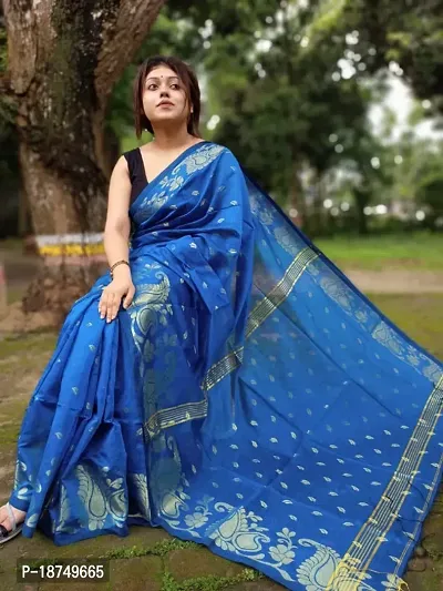 Cotton silk fulia saree with blouse peice