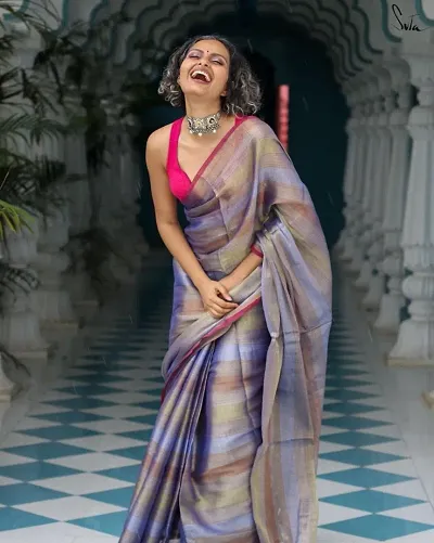 Soft Tissue Silk Saree with Running Blouse Piece