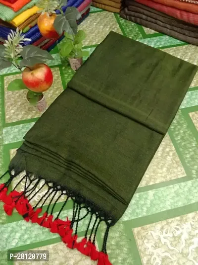 Khadi Cotton Solid Saree with Running Blouse Piece