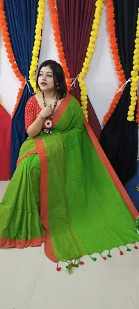 Glamorous Khadi Cotton Saree with Blouse piece 