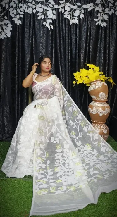 Elegant Cotton Silk Saree without Blouse piece 