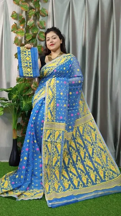 Khadi Cotton Sarees with Blouse Piece