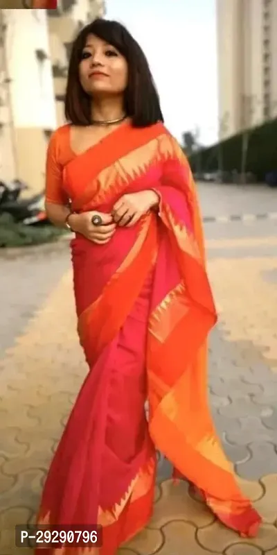 HANDLOOM KHADI COTTON VOMRI SAREE WITH RUNNING BLOUSE PIECE