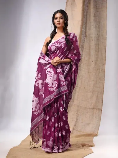 Elegant Khadi Cotton Saree with Blouse piece 