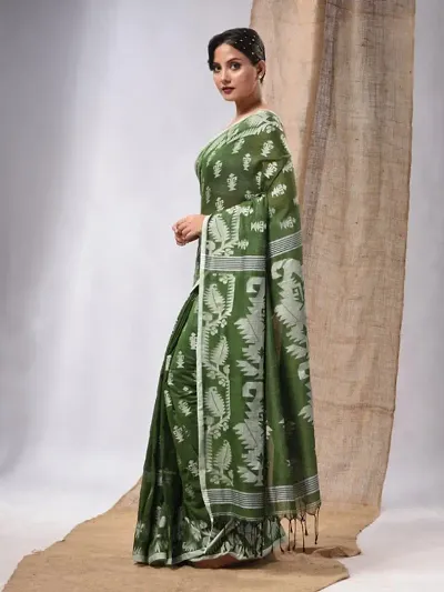 Alluring Khadi Cotton Saree with Blouse piece 