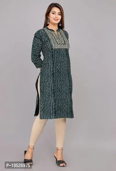 KHANAK Collection Women's Rayon Embroidery Kurti for Women Without Pant (Medium, Green)-thumb5