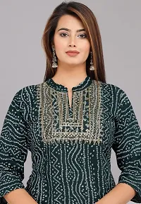 KHANAK Collection Women's Rayon Embroidery Kurti for Women Without Pant (Medium, Green)-thumb3