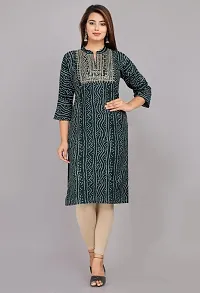 KHANAK Collection Women's Rayon Embroidery Kurti for Women Without Pant (Medium, Green)-thumb1