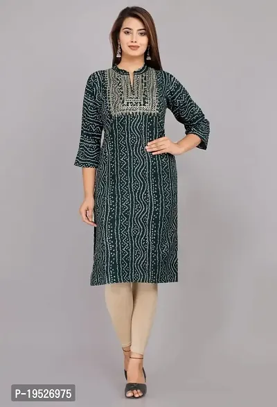 KHANAK Collection Women's Rayon Embroidery Kurti for Women Without Pant (Medium, Green)-thumb2