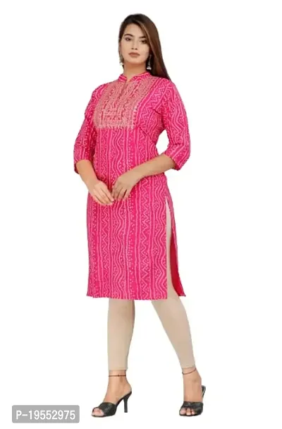 KHANAK Collection Women's Rayon Embroidery Kurti for Women Without Pant (XX-Large, Pink)