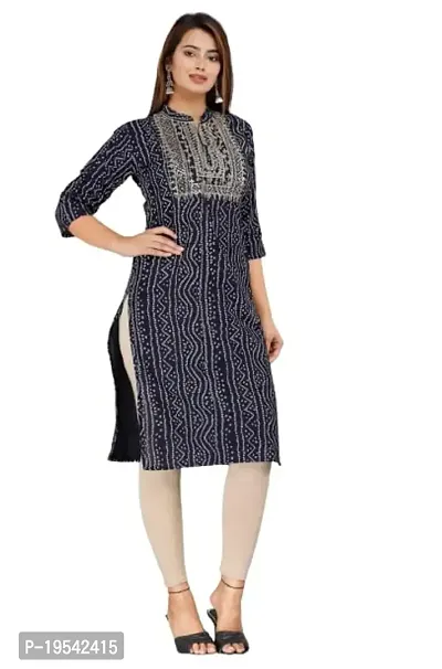 KHANAK Collection Women's Rayon Embroidery Kurti for Women Without Pant (XX-Large, Blue)