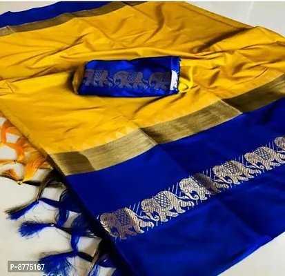 Trendy Poly Silk Saree with Blouse Piece for Women-thumb0