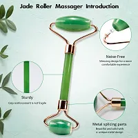 Techpro Natural Jade Double Sided Face Roller & Gua Sha Scraping Facial Massager Massage Stone Beauty Tool for Face Neck Toning, Firming & Serum Application-thumb2