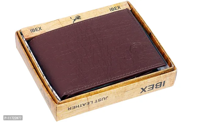 ibex Men Casual Brown Artificial Leather Wallet (8 Card Slots)-thumb5