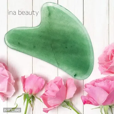 Large Gua Sha Heart by ina beauty - Natural Jade Stone for Face to Lift, Decrease Puffiness and Tighten-thumb5