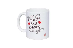 Alexus World's Best Mom Ceramic Coffee Mug Slogan Quote Printed Ceramic Coffee & Tea Mug, Cup Best Gifts for Wedding/Anniversary/Couple/Marriage/Birthday/Return Gift -(350 ML) - White-thumb1