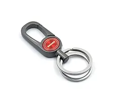 Techpro Antique Hook Locking Silver Metal Key Ring Key Chain for Bike Car Keychain Holder for Bikes Car Keychains & for Gift Color- Red-thumb1