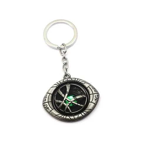 Techpro Avenger Super Hero Metal Key Chain Key Ring for Bike & Car (Dr Strange Silver Eye)