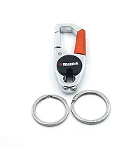 Techpro Antique Hook Locking Silver Metal Key Ring Key Chain for Bike Car Keychain Holder for Bikes Car Keychains & for Gift Orange M-3747-thumb1