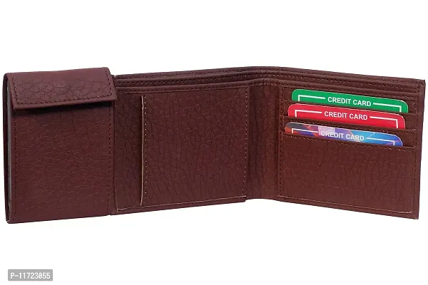 Men Brown Genuine Leather Wallet (8 Card Slots)-thumb3