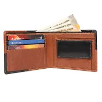 ibex Men's Stylish RFID Protected Genuine Leather Wallet (Blue, Brown)-thumb1