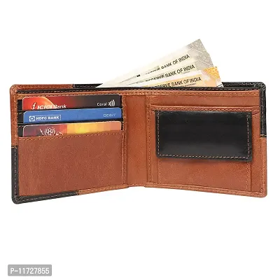 ibex Men's Stylish RFID Protected Genuine Leather Wallet (Blue, Brown)-thumb2