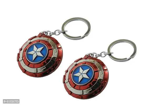 Techpro Avenger Super Hero Metal Key Chain Key Ring for Bike & Car Captain Americas Combo-thumb0