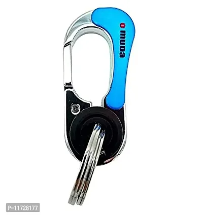 Techpro Hook Locking Silver Metal key ring Key chain for Bike Car Men Women for gift Keyring-thumb3