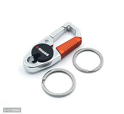 Techpro Antique Hook Locking Silver Metal Key Ring Key Chain for Bike Car Keychain Holder for Bikes Car Keychains & for Gift Orange M-3747-thumb4