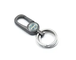 Techpro Antique Hook Locking Silver Metal Key Ring Key Chain for Bike Car Keychain Holder for Bikes Car Keychains & for Gift M1 Color- Dark Green-thumb1