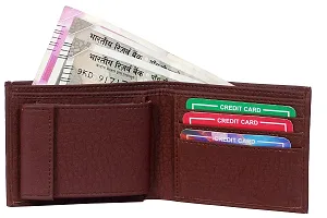 Men Brown Genuine Leather Wallet (8 Card Slots)-thumb1