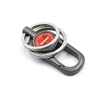 Techpro Antique Hook Locking Silver Metal Key Ring Key Chain for Bike Car Keychain Holder for Bikes Car Keychains & for Gift Color- Red-thumb3