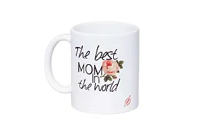 Alexus The Best Mom in The World Ceramic Coffee Mug Slogan Quote Printed Ceramic Coffee & Tea Mug, Cup Best Gifts for Wedding/Anniversary/Couple/Marriage/Birthday/Return Gift -(350 ML) - White-thumb1