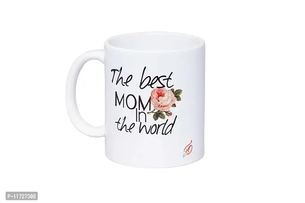 Alexus The Best Mom in The World Ceramic Coffee Mug Slogan Quote Printed Ceramic Coffee & Tea Mug, Cup Best Gifts for Wedding/Anniversary/Couple/Marriage/Birthday/Return Gift -(350 ML) - White-thumb2