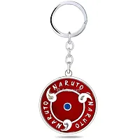 Techpro Naruto Anime Red Uchiha Sharingan Design Revolving Logo Key chain-thumb3