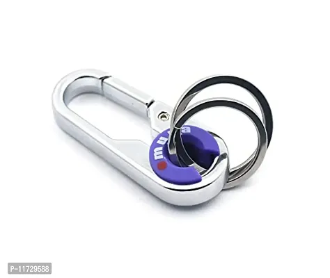 Techpro Antique Hook Locking Silver Metal Key Ring Key Chain for Bike Car Keychain Holder for Bikes Car Keychains & for Gift Purple M-3756-thumb5