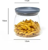 Alexus 100% Unbreakable 900 ML BPA Free Food Grade Freezer Safe Transparent Air Tight Modular Kitchen Plastic Storage Containers Jar for Spices Dal Dry Fruits Snacks Namkeen Biscuit-thumb3