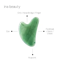 Large Gua Sha Heart by ina beauty - Natural Jade Stone for Face to Lift, Decrease Puffiness and Tighten-thumb1