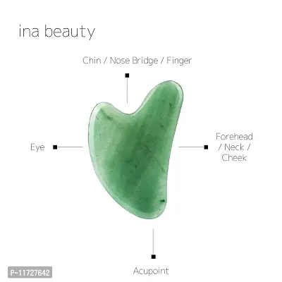 Large Gua Sha Heart by ina beauty - Natural Jade Stone for Face to Lift, Decrease Puffiness and Tighten-thumb2