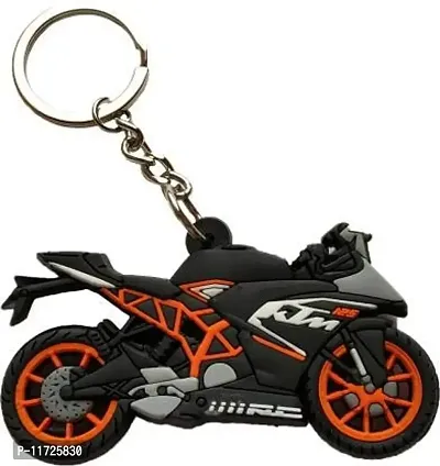 Techpro?Singlesided Orange Bike Rubber Keychain/Keyring-thumb0